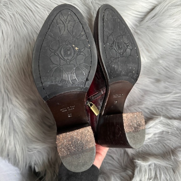 🔥 JO GHOST Italian Red Ombre Leather Ankle Boots Size 37 🔥 - Picture 10 of 10